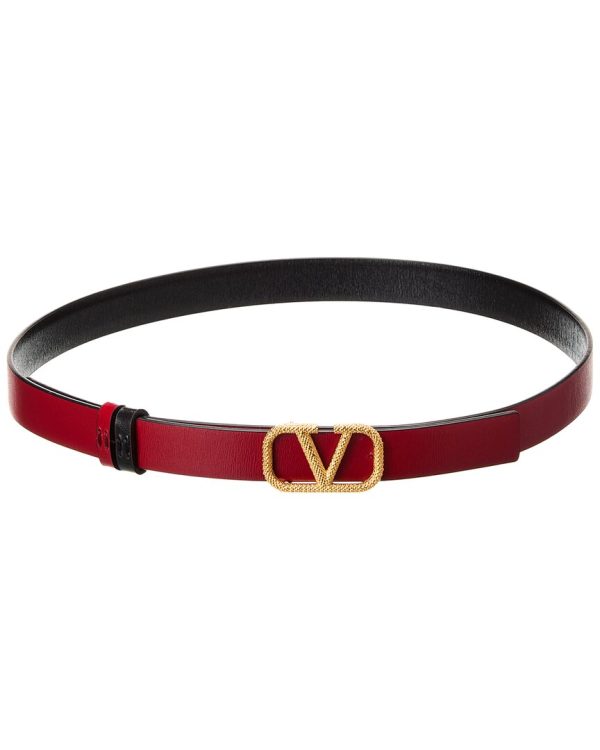 Valentino Vlogo Signature Reversible Leather Belt For Cheap