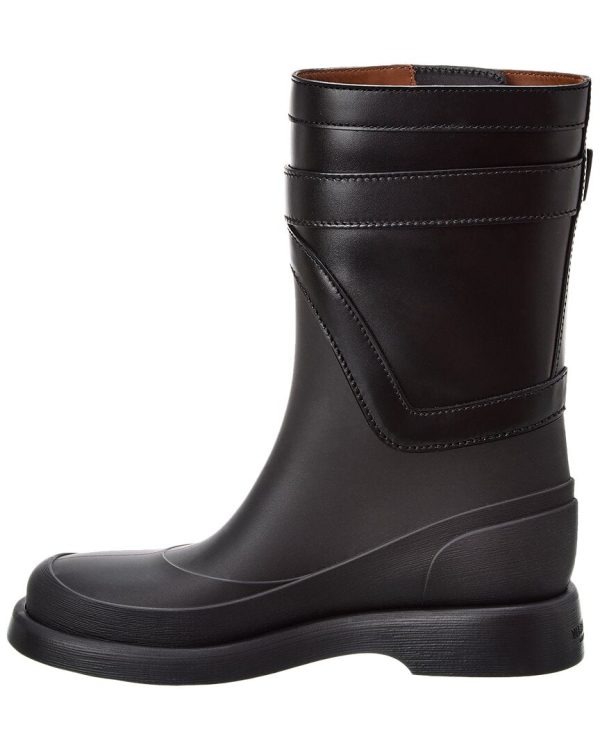 Valentino Vlogo Rubber & Leather Rain Boot Supply