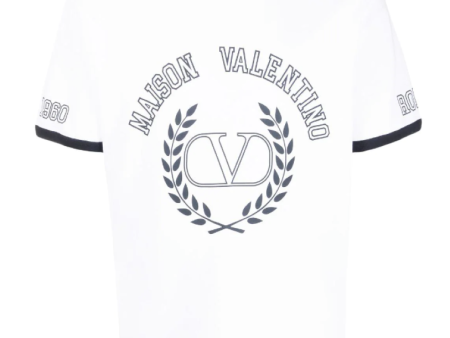 Valentino Garavani White Cotton Logo Short Sleeve Crew Neck T-Shirt Online now