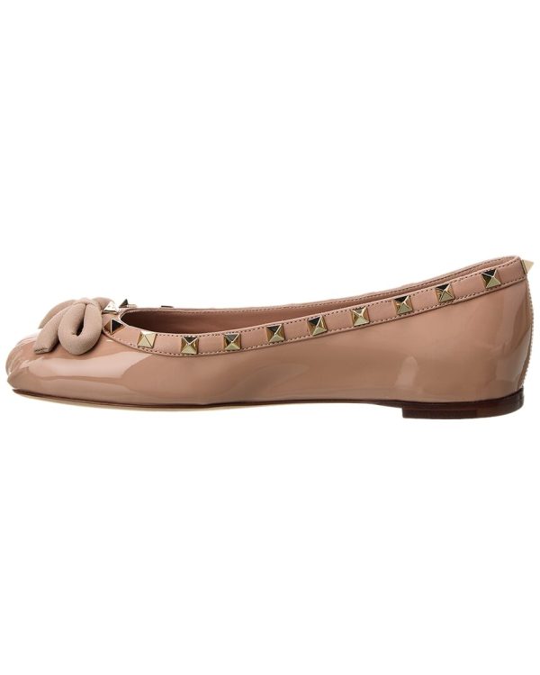 Valentino Rockstud Patent Ballerina Flat on Sale