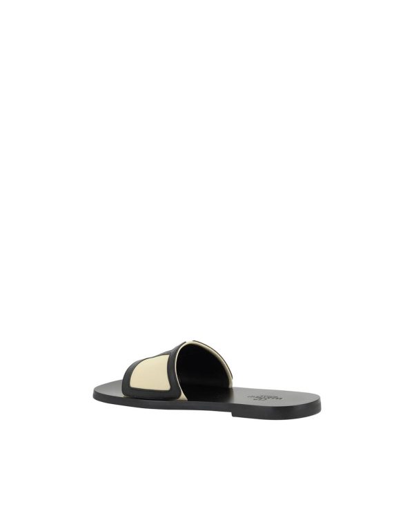 Valentino Garavani V Logo Flat Sole Open Toe Sandals For Sale