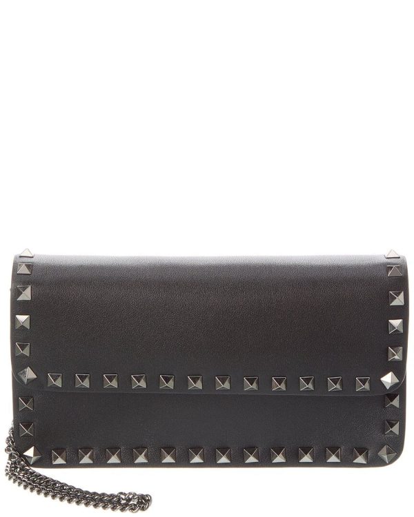 Valentino Rockstud Leather Wallet On Chain Online