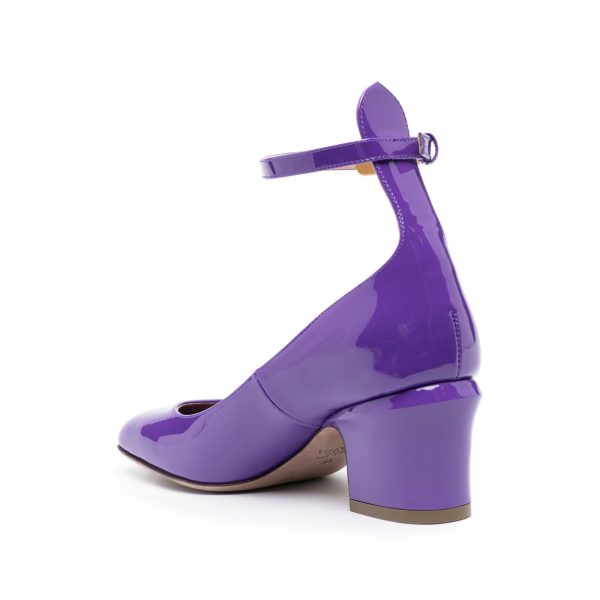 Valentino Garavani Tan-Go Patent Leather Pumps in Purple Hot on Sale