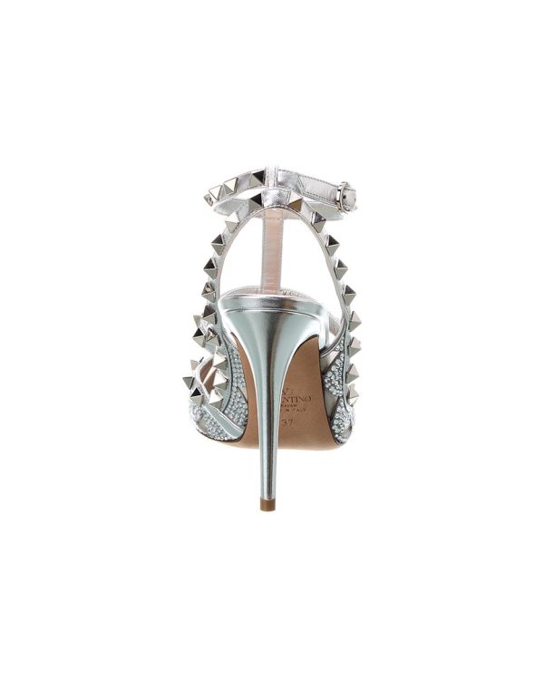 Valentino Rockstud Caged 100 Leather & Mesh Pump Online now