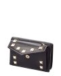 Valentino Rockstud Small Leather French Wallet Cheap